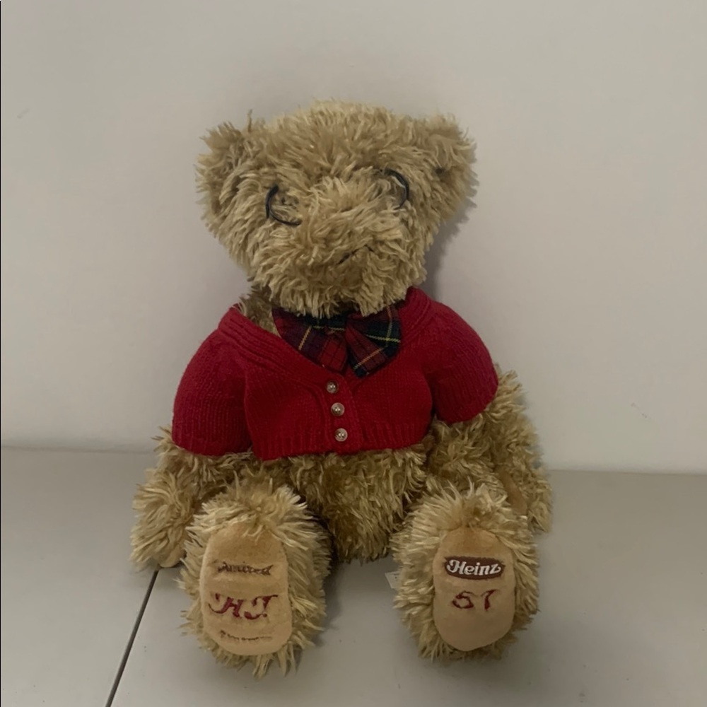 Vintage Heinz 57 Ketchup Limited Edition H.J. Plush Teddy Bear with Red Sweater